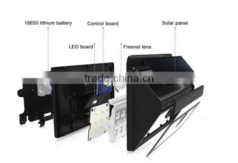 44 LED Outdoor Wireless Solar Energy Powered solar street light Ponds Decor Accent Lighting with Three Modes