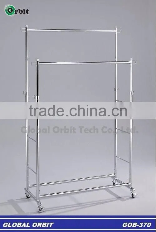 Heavy duty Mobile folding metal commercial garment rack
