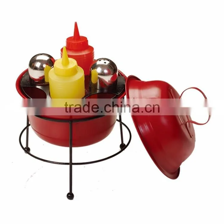 3pcs kitchen sauce gun set with plastic container and pump