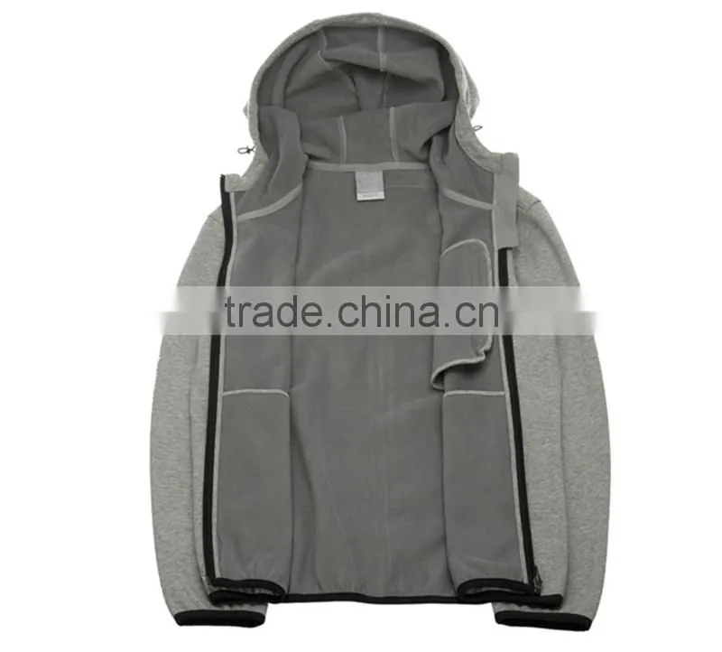 Men's 100%cotton fleece cool zip up sweatshirt