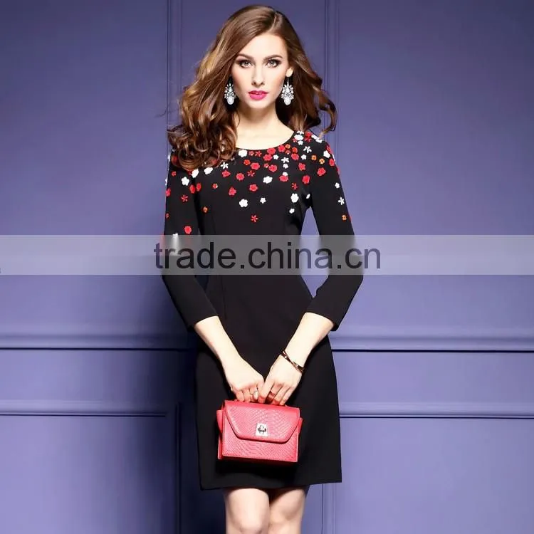 New design beautiful lady one-piece dress new fashion dress 2017 design