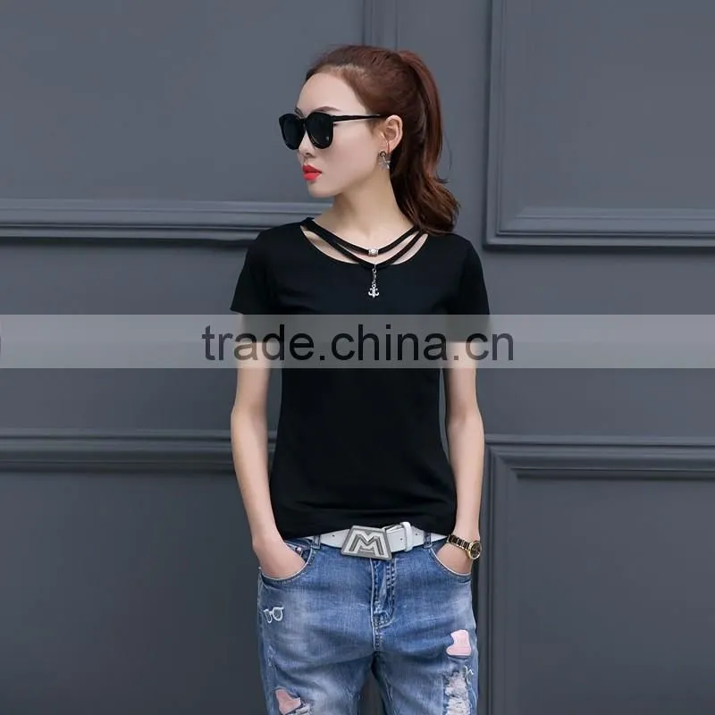 New Casual Women Blank T shirt Customized New Fashion Design Girls t shirt
