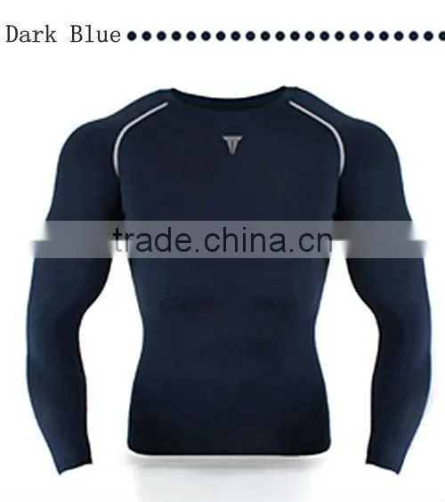 Tight fitted spandex plain long sleeve t shirt