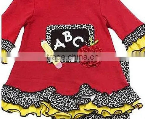 Red Yellow Black ABC Chalkboard Cheetah Leggings set