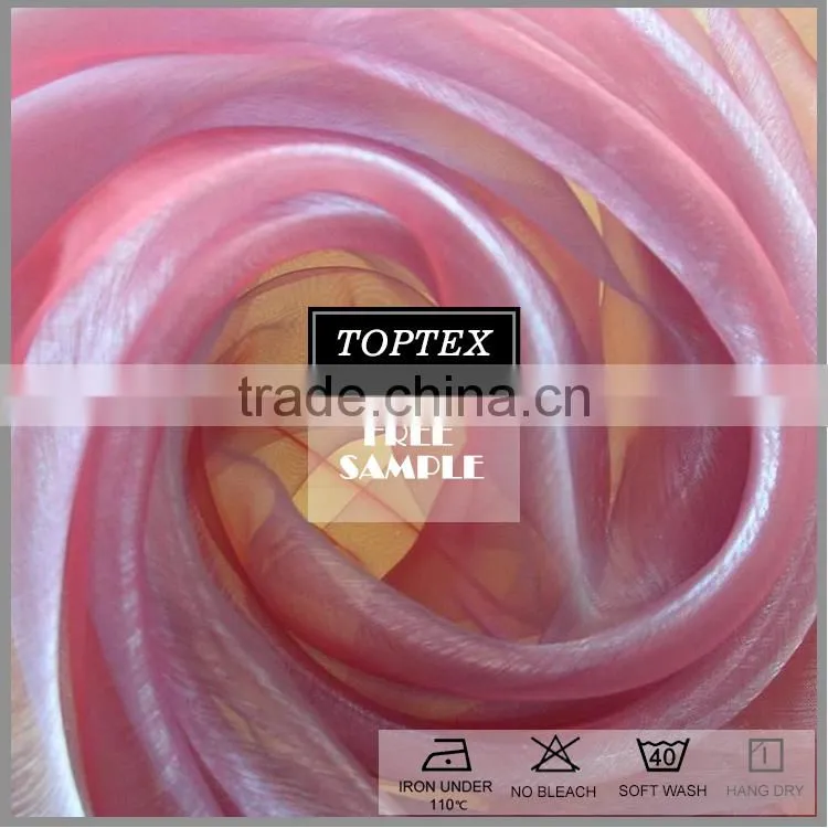 wholesale multicolor 100% nylon organza fabric for wedding
