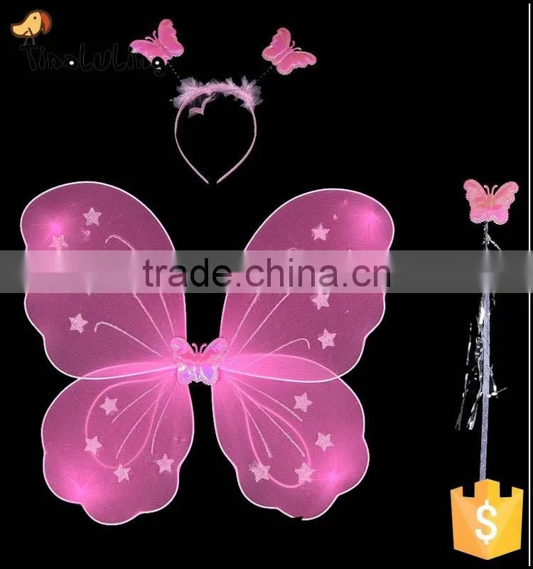 cheap single nylon butterfly fairy wings for party decorations