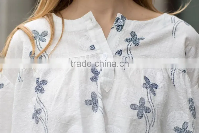 casual blouse summer blouse fashion loose style blouse for young ladies
