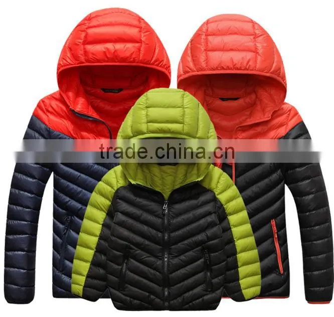 new design customize man quilted winter jacket thick warm down filled coats for men