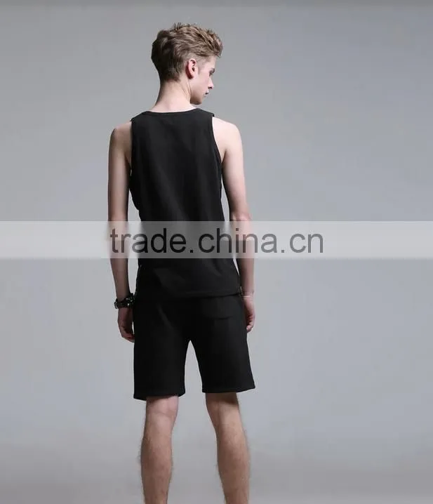 2015 High quality men's vest men's tank top for sportswear men's singlet with side zipper