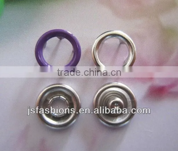 24 Colors brass material baby ring style prong snap button, four parts fasteners, 7.5mm, 9.5mm, 10.5mm, 11.5mm JS-CR-89
