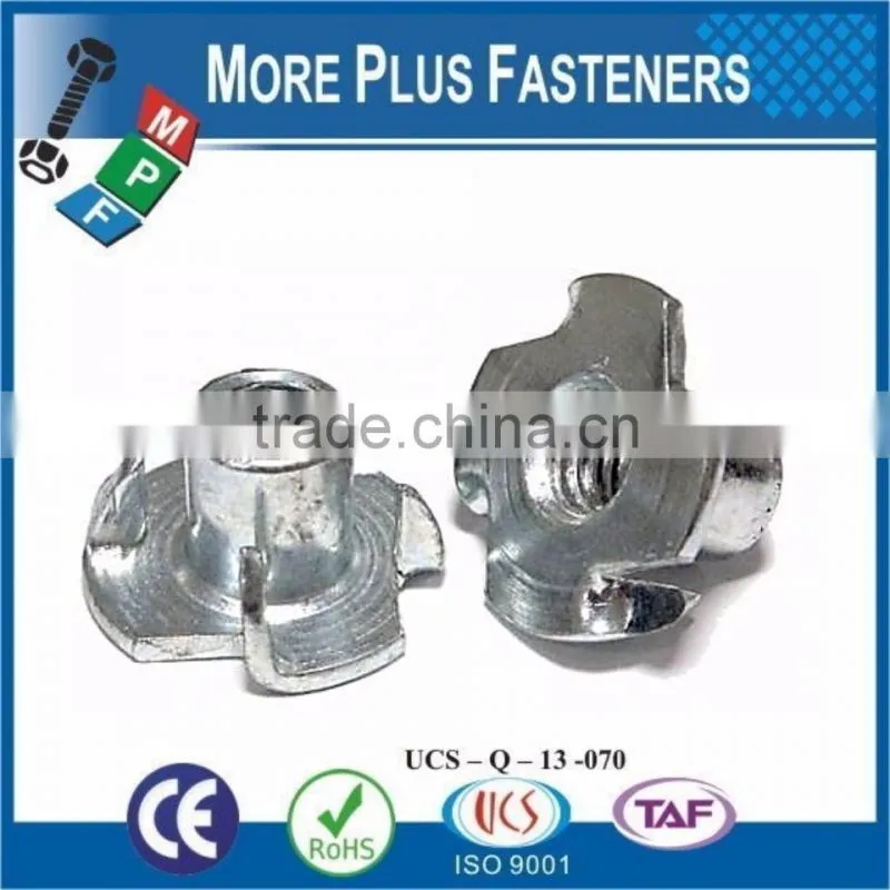Made in Taiwan M4 Captive Zinc Plated M8 Metric Threaded Tee Nut