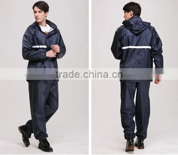 PVC Polyester 3PCS Mens Rainsuit Raincoat