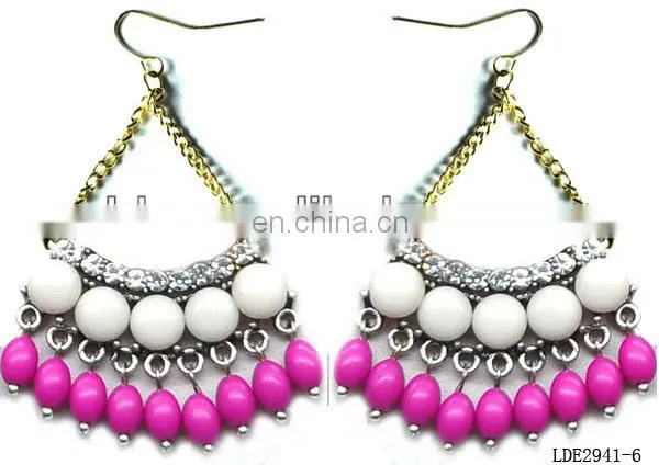 Brife light blue mint fan bubble teardrop adult women earrings