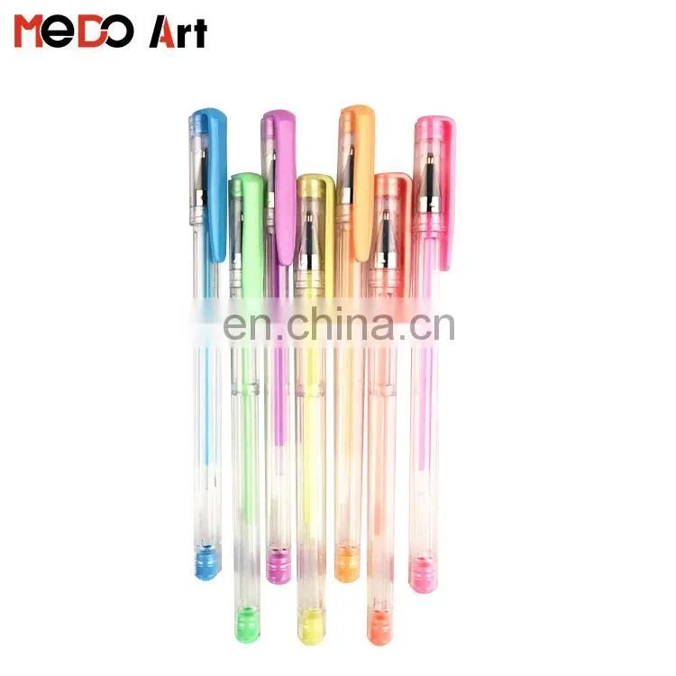 China Factory Cheap Free Samples Gel Pen Set Metalic Glitter Neon Pastel Gel Pen for Drawing