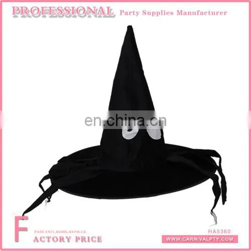 Sequine strange shape halloween hat with red big plush fabric decorated horn for festival