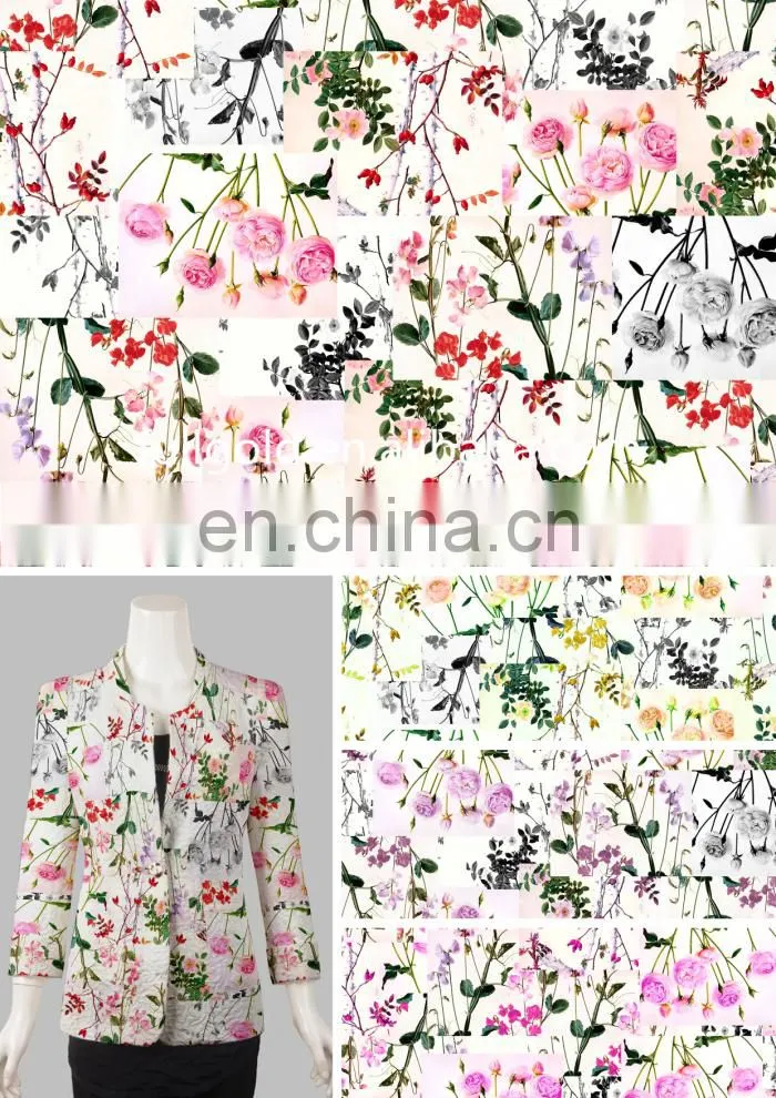 High Quality Fashion Flower Printed Fabric For Women Garment