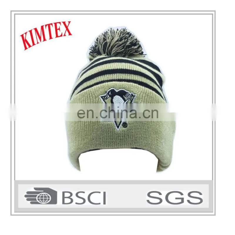Custom Wholesale Design Fashion Winter Knitted Hat with pom pom