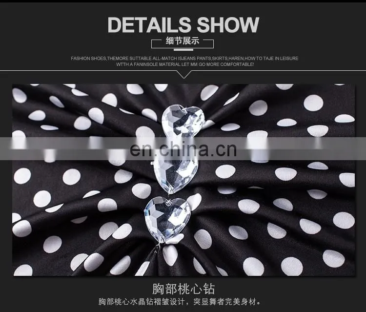 T-5111 Professional performance sexy black and white dot belly dance skirt