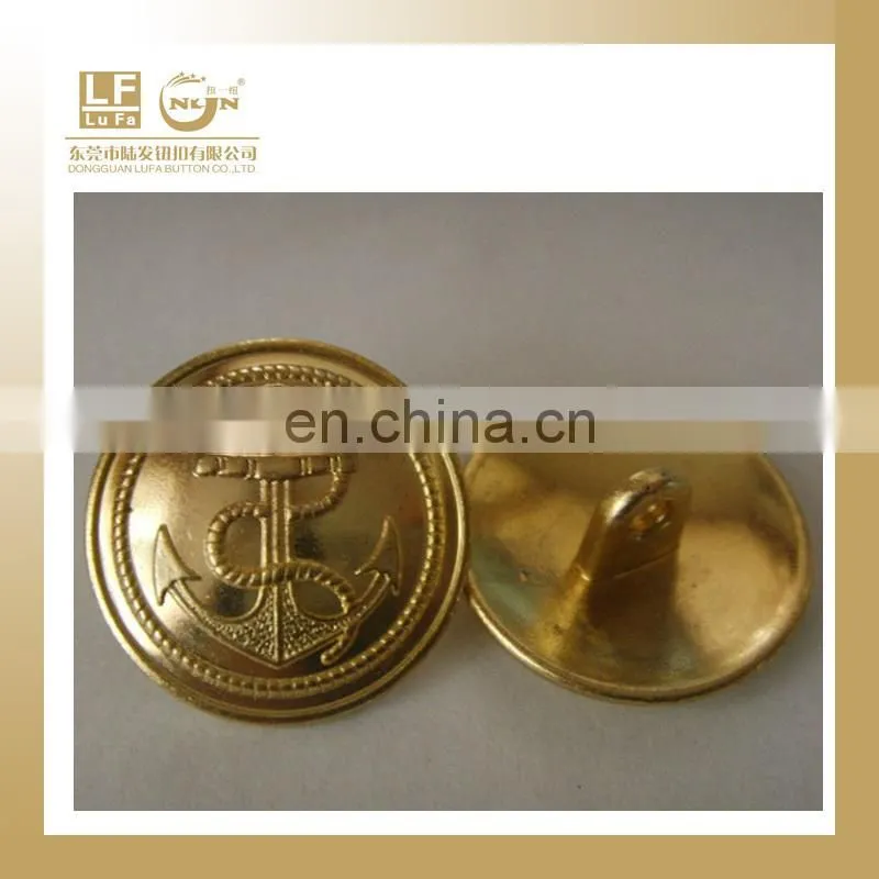 high quality gold metal sewing button in hang plating