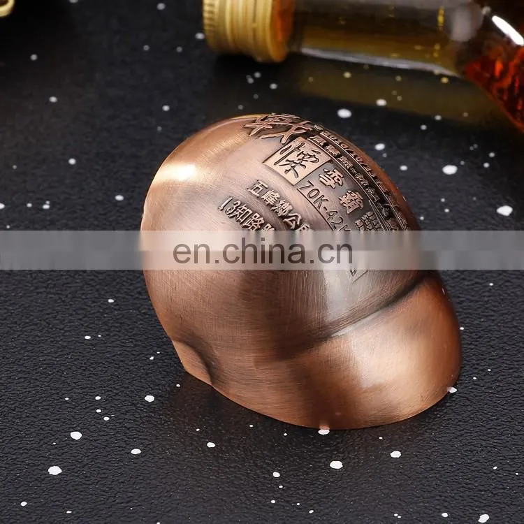 hot sale wholesale low price customized logo souvenir ancient copper metal hat shape