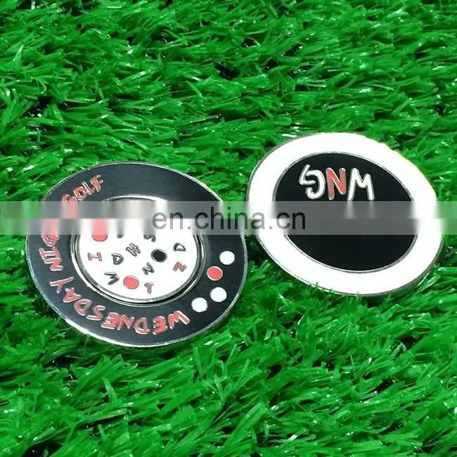 Golf club zinc alloy magnetic ball marker poker chips wholesale