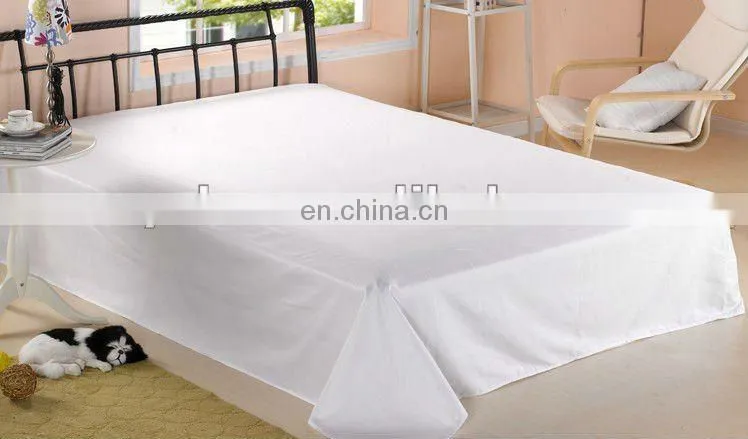 100% Egyptian cotton 80x80 400T satin white bed sheets for hotels