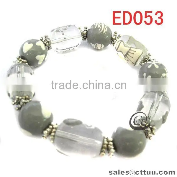 kids colored enamel bracelet with charm