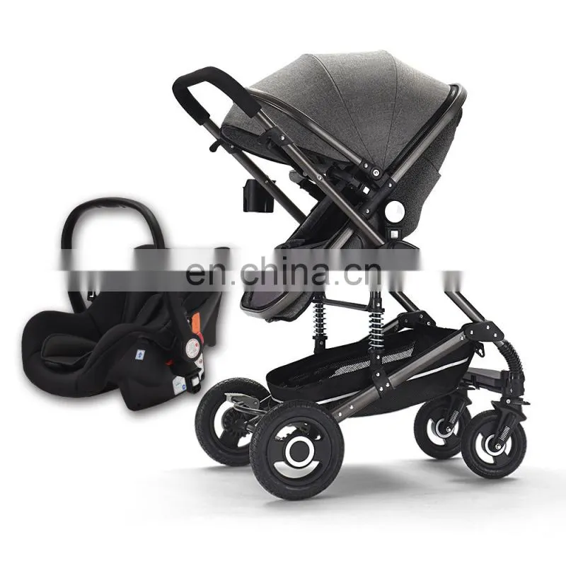 Wholesale cheap travel system luxury baby stroller 3 in 1 with carrycot and carseat