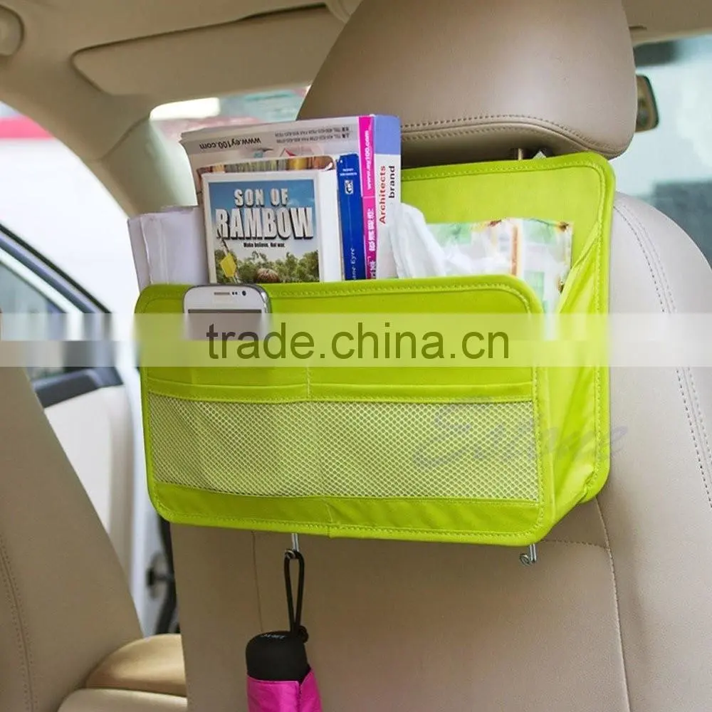 Green Car Seat Back Multifunction Travel Pocket Storage Bag Hanger Holder Organizer