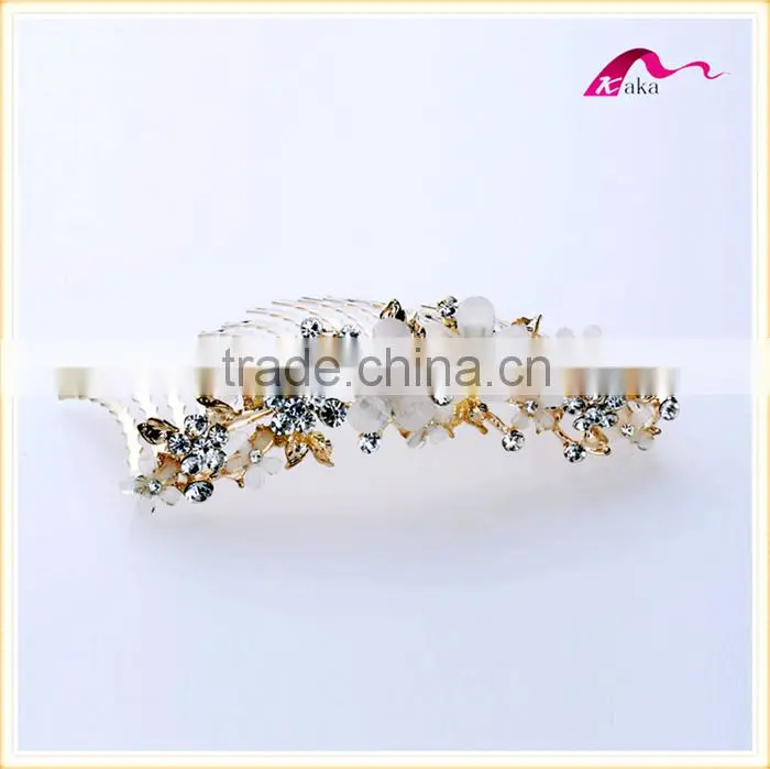 Luxury Designs Trendy Wedding Headwear Crystal Flower Hair Combs Clips For Women Bridal Hair Ornament