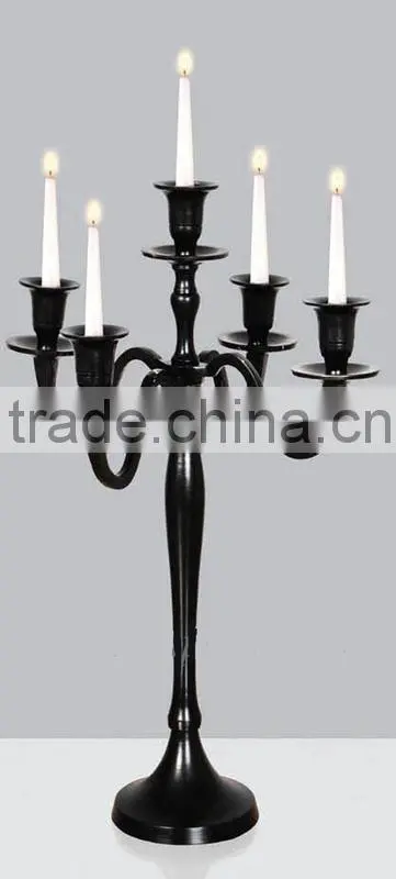 5 Lite Wedding Decor Candelabra with Hanging Crystals, Decorative Candelabra For Wedding And Parties
