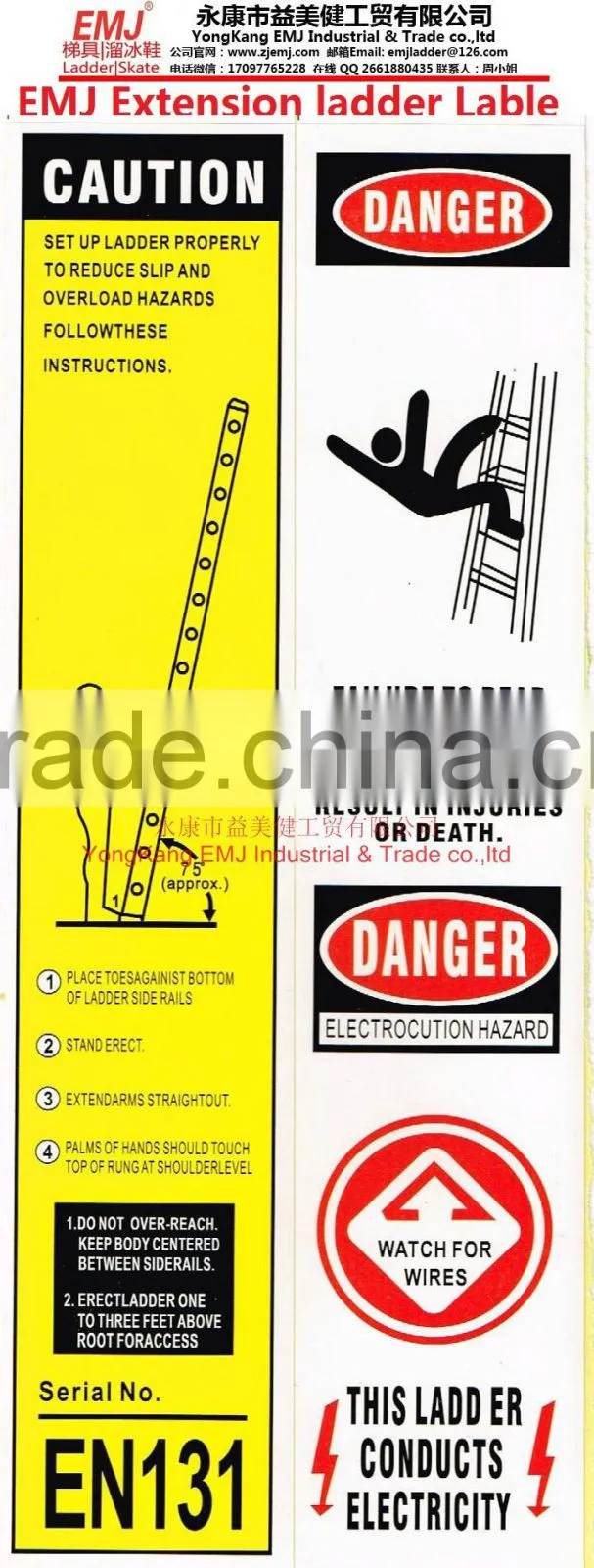 3 Section extension ladder 3X15