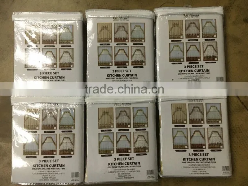 (STOCK)3PCS PRINTED MICROFIBER KITCHEN CURTAIN
