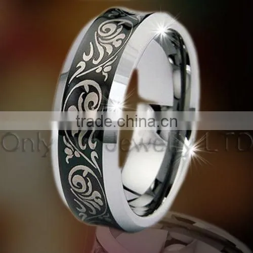 mens cubic zircon inlaid tungsten band jewelry manufacturer paypal accepted