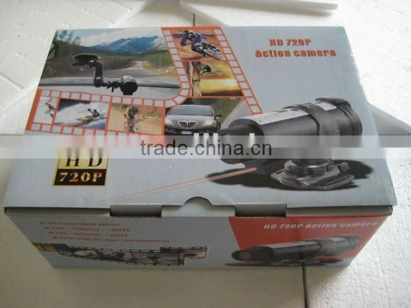 Waterproof case 720hd 120 degree wide view angle sports camera