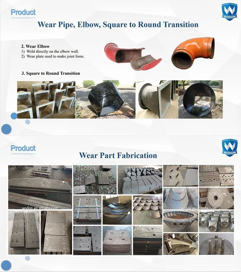chrome carbide cladding chromium plate Scrolled abrasion elbow and pipe