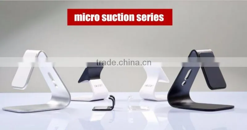 Aluminum desk top micro suction tablet holder stand for iPhone, iPad