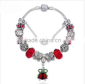 2016 Christmas gifts bracelet christmas beads charm bracelet for women&kids big hole bead