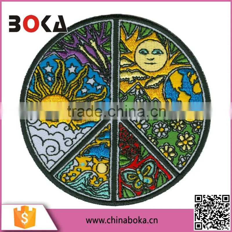 BOKA embroidery big colorful pie patch factory direct sell applique