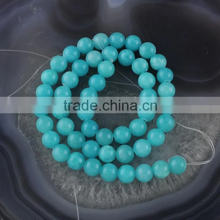 YJ1122-9 Dark green dyed jade stone beads strand
