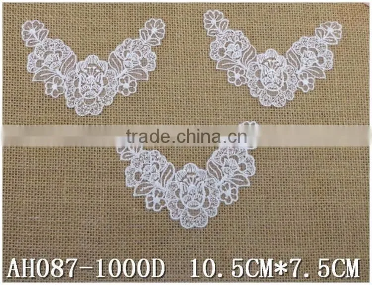 Factory Cheap 10.5*7.5cm Water Suloble Floral Nylon Small U shape collar motif