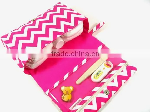 nappy bag organizer Personalized pink and white Chevron Diaper Bag