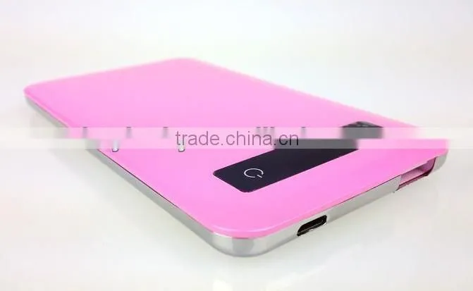 very flat power bank with stanless back,chargers for Iphones