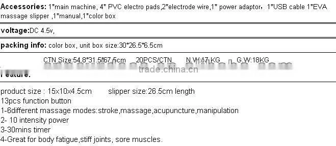 online shop handheld electronic pulse massager for body and foot