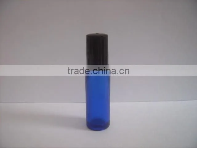 Trade assurance hot stamping packaging blue glass roll on bottle 10ml