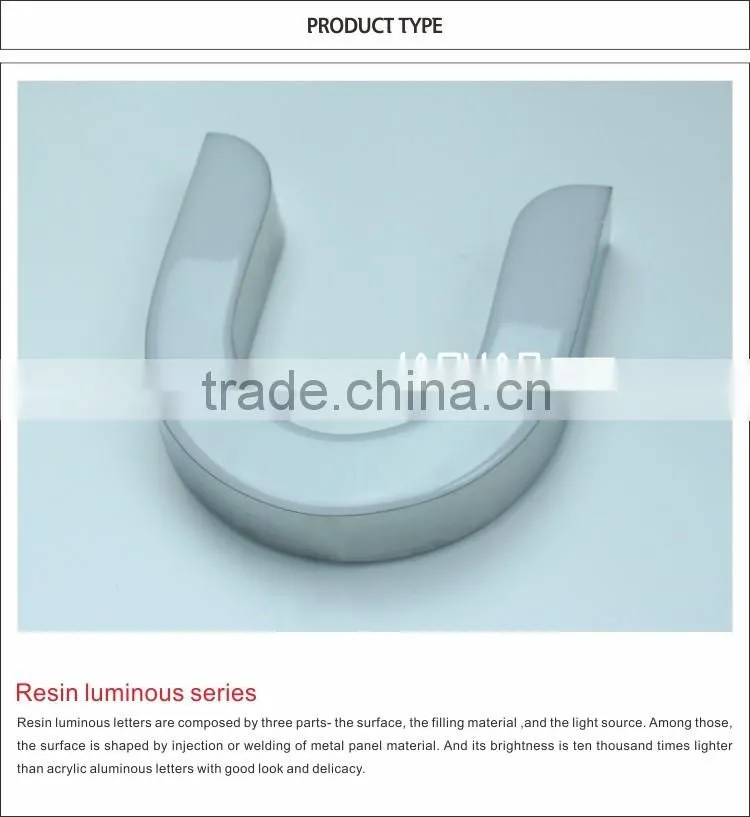 Cheap beautiful high quality epoxy resin led channel letter signs