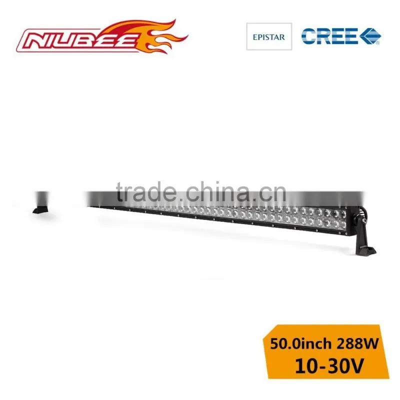 2016 wholesale dual row 50" 288w super bright led light bar for jeep offroad