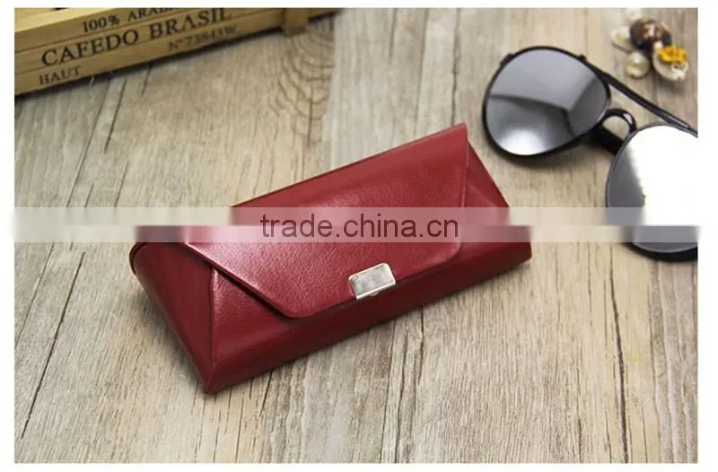High grade Korea cute soft leather eyeglass case for myopia glasses
