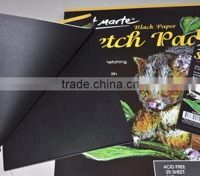 Mont Marte Black Paper Sketch Pad 25 sheet 140gsm A4