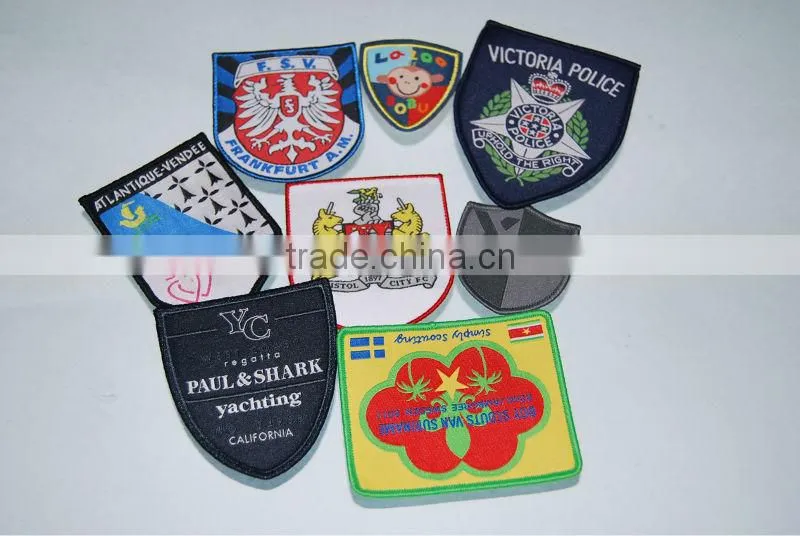 2016 new fashion wholesale high-density sew-on cheap embroidered patches for uniform